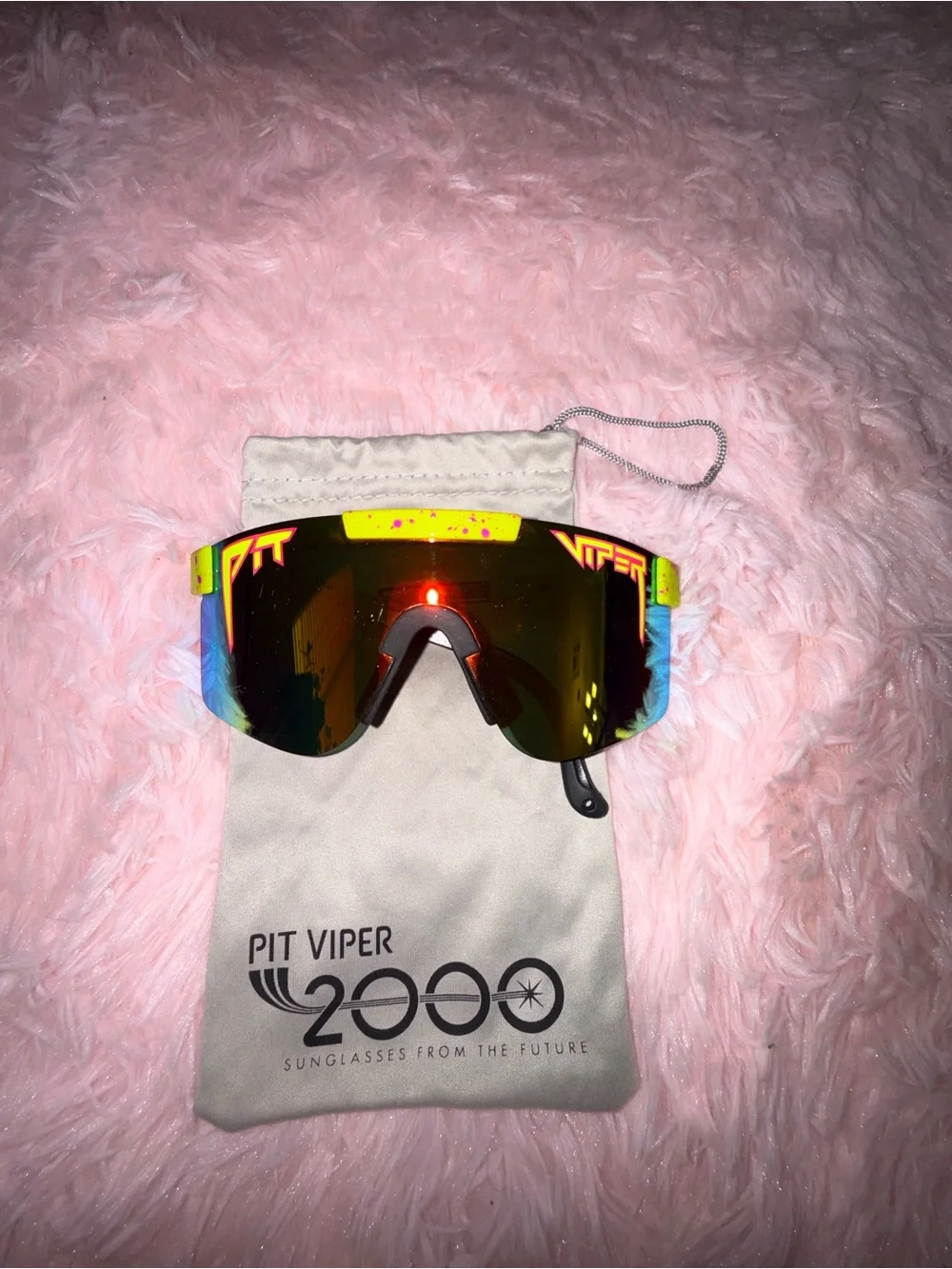 Pit Viper Neon Yellow Multicolor Shield Goggles